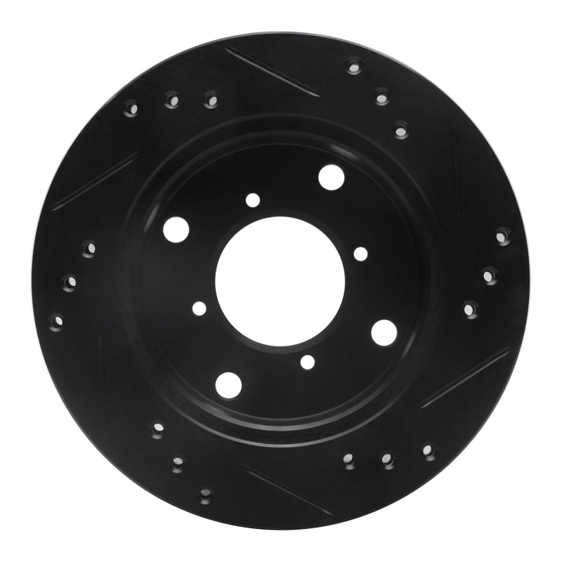 R1 Concepts R1 89-01 Chevrolet Metro Front Left Drilled & Slotted Black Brake Rotor