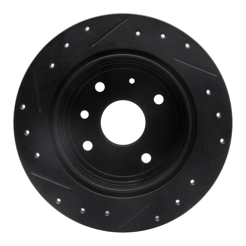 R1 Concepts R1 04-10 Chevrolet Epica (Mexico) Rear Right Drilled & Slotted Black Brake Rotor
