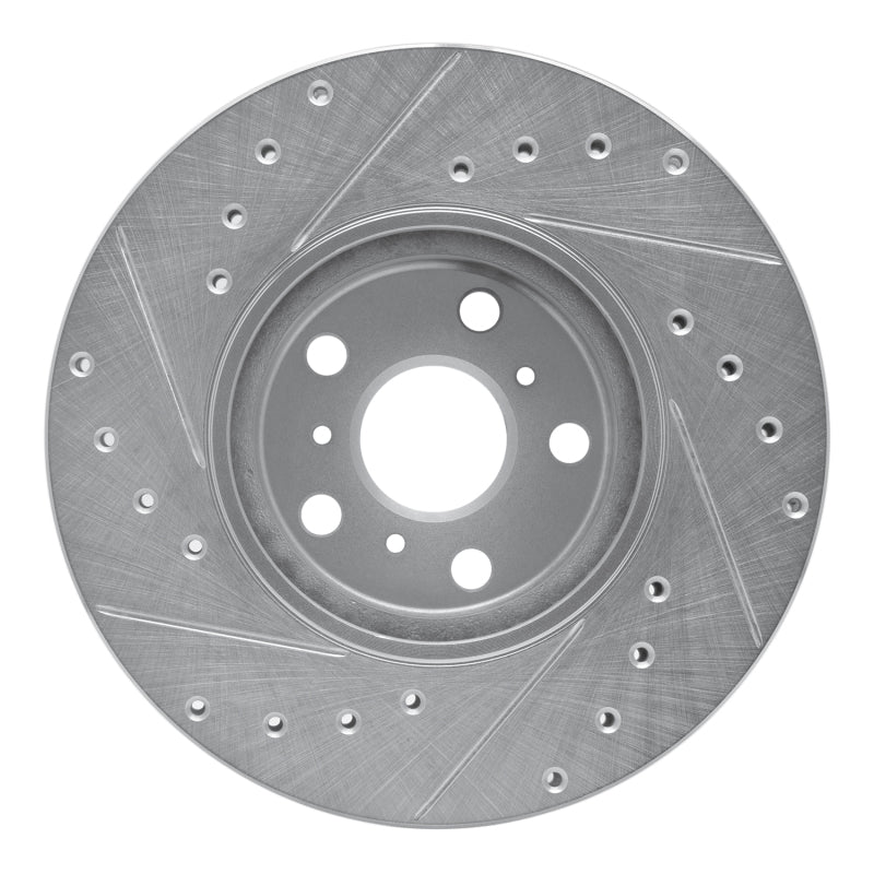 R1 Concepts R1 90-93 Toyota Celica Front Right Drilled & Slotted Silver Brake Rotor