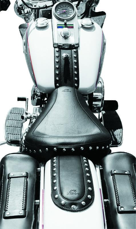 Mustang Motorcycle Mustang 00-17 Harley Softail w/Square Dash Tank Bib w/Studs - Black