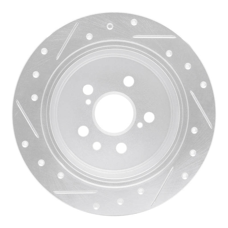 R1 Concepts R1 88-91 Toyota Camry Rear Right Drilled & Slotted Silver Brake Rotor