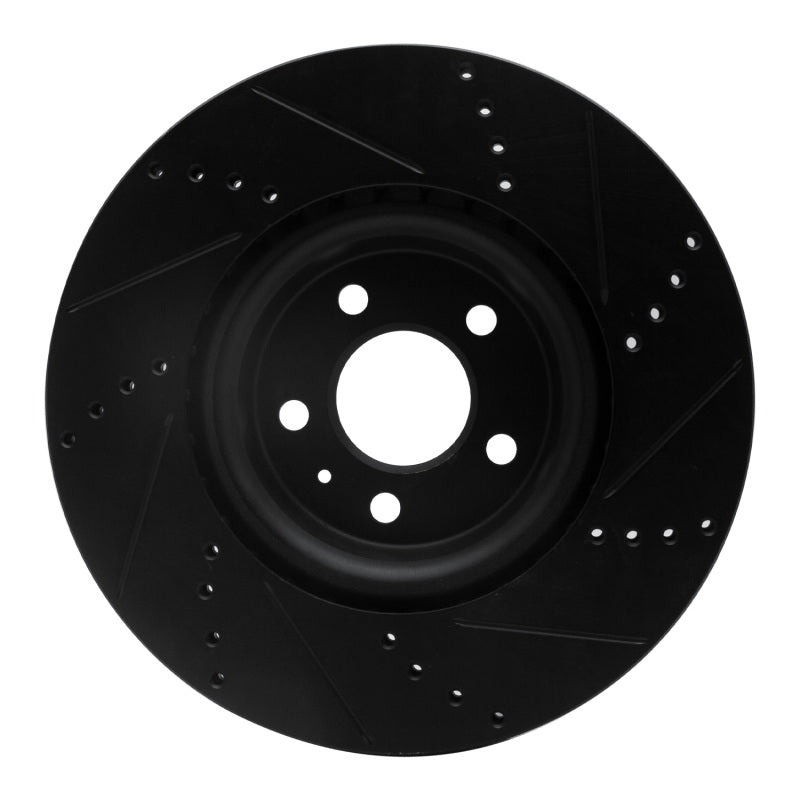 R1 Concepts R1 12-20 Audi A6 (USA/Canada) Front Left Drilled & Slotted Black Brake Rotor