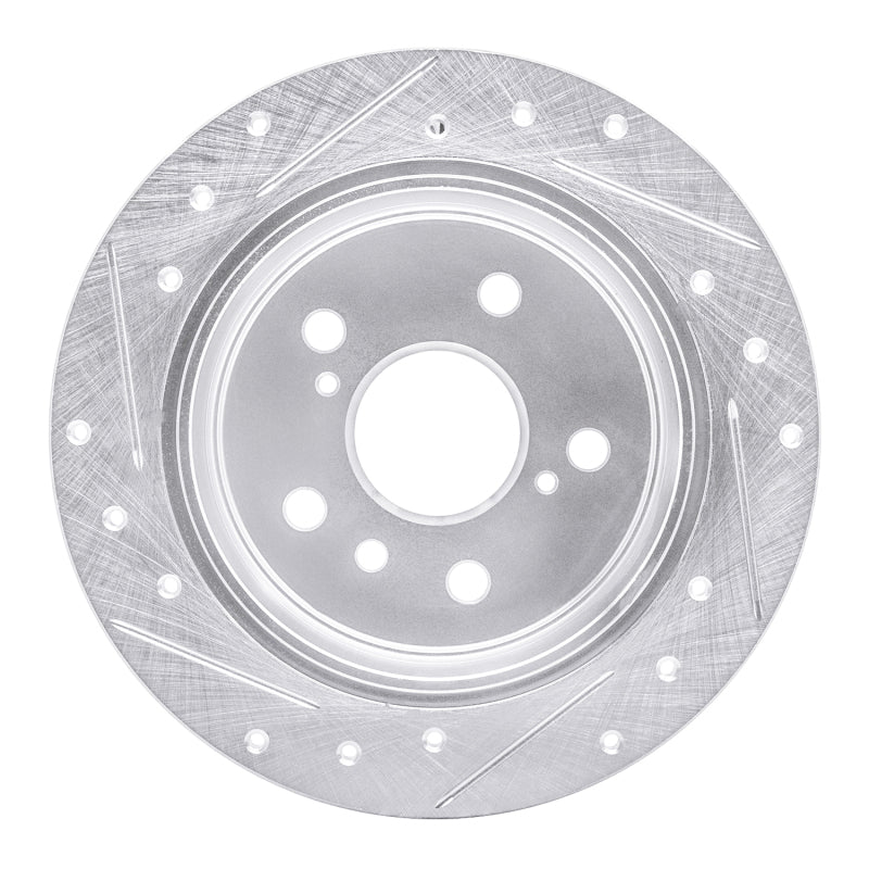 R1 Concepts R1 92-03 Lexus ES300 Rear Right Drilled & Slotted Silver Brake Rotor