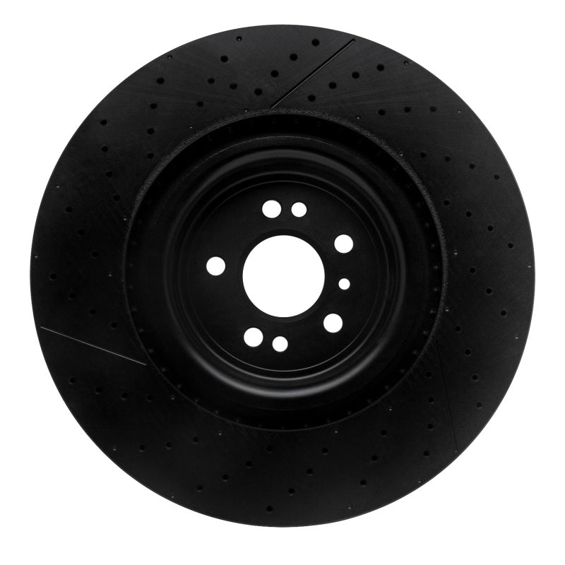 R1 Concepts R1 12-19 Mercedes-Benz GL63 AMG Front Drilled & Slotted Black Brake Rotor