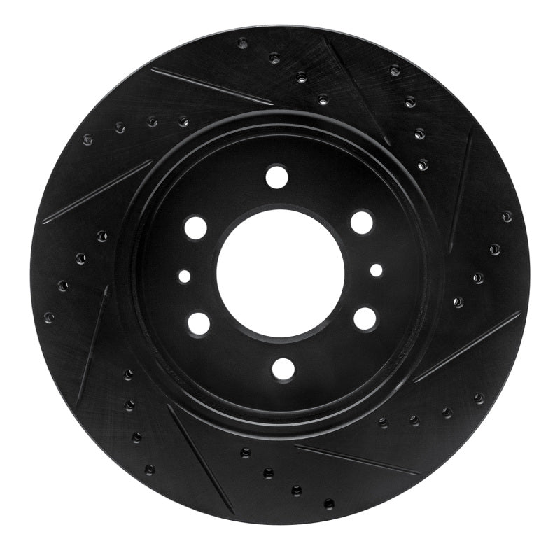 R1 Concepts R1 09-09 Ford F-150 4WD Front Left Drilled & Slotted Black Brake Rotor