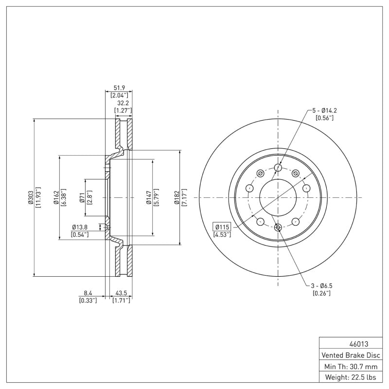 DFC 03-08 Cadillac Seville Front Brake Rotor