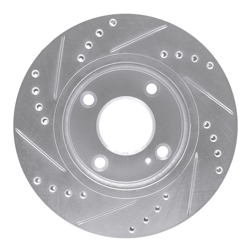 R1 Concepts R1 11-19 Ford Fiesta (USA/Canada) Front Right Drilled & Slotted Silver Brake Rotor