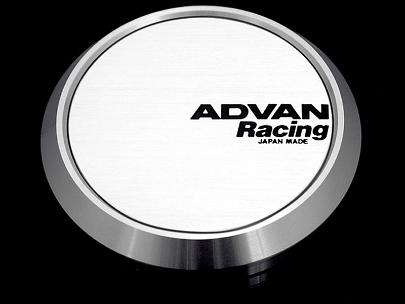 Advan 63mm Flat Center Cap - White/Silver Alumite