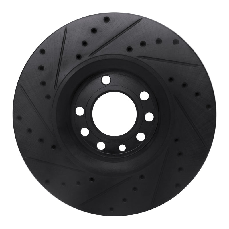 R1 Concepts R1 03-11 Cadillac BLS (Mexico) Front Right Drilled & Slotted Black Brake Rotor