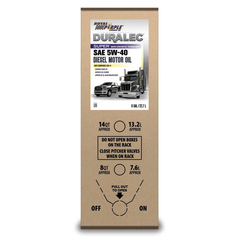 Royal Purple Duralec Super Diesel 5W40 CK-4 Motor Oil - 6 Gallon Bag-In-Box