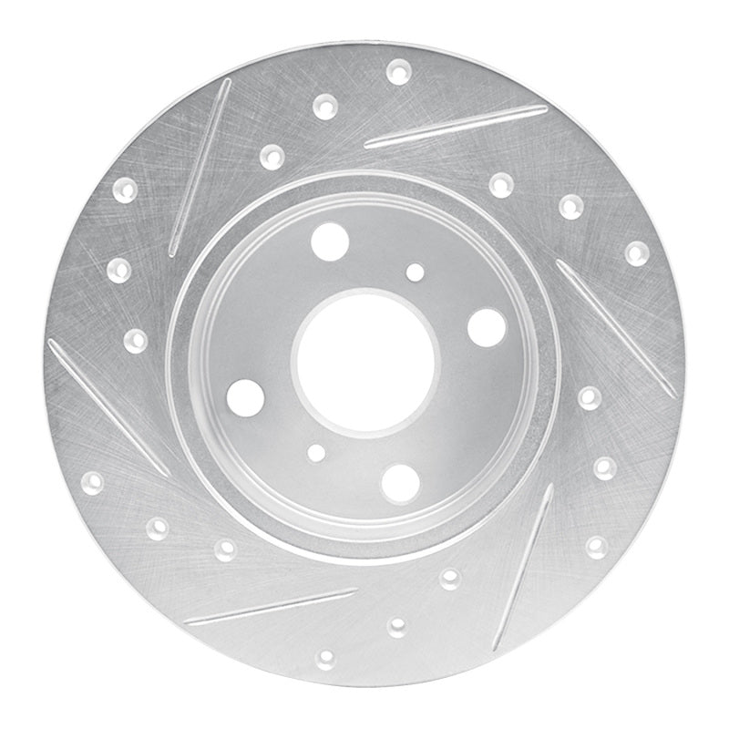 R1 Concepts R1 84-88 Chevrolet Nova Front Right Drilled & Slotted Silver Brake Rotor