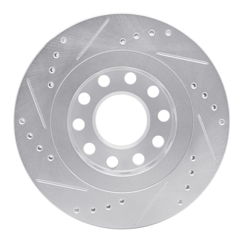 R1 Concepts R1 04-05 Audi ALLROAD Rear Right Drilled & Slotted Silver Brake Rotor