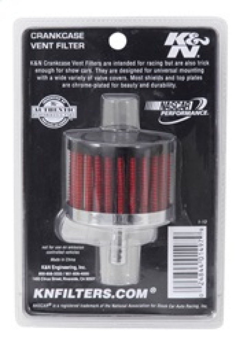K&N Engineering K&N Steel Base Crankcase Vent Filter 0.375in Vent OD x 2in OD x 1.5in Height