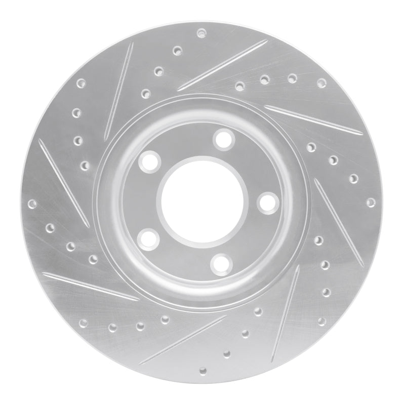 R1 Concepts R1 04-15 Mazda 3 Front Right Drilled & Slotted Silver Brake Rotor