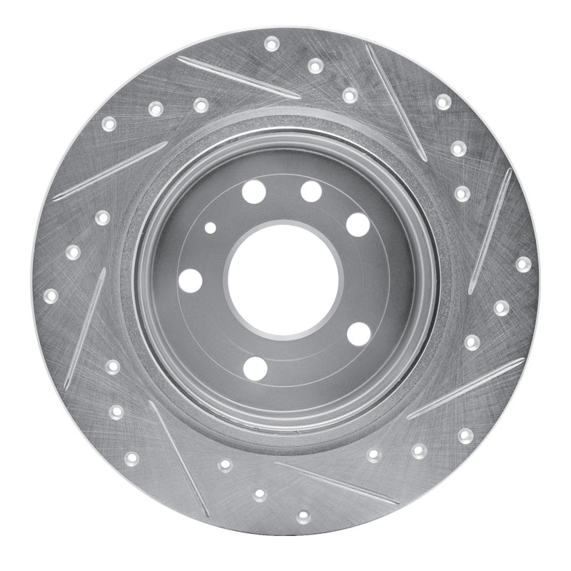 R1 Concepts R1 99-10 Saab 9-5 Rear Left Drilled & Slotted Silver Brake Rotor