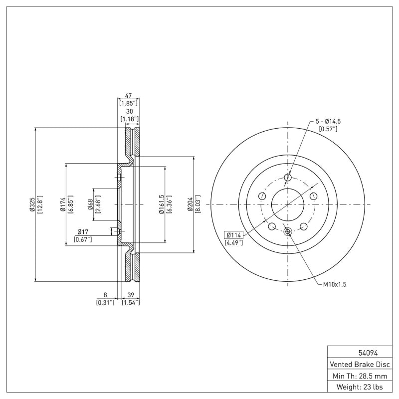 DFC 11-19 Ford Taurus (Excl SHO) Front GeoSPEC Coated Rotor