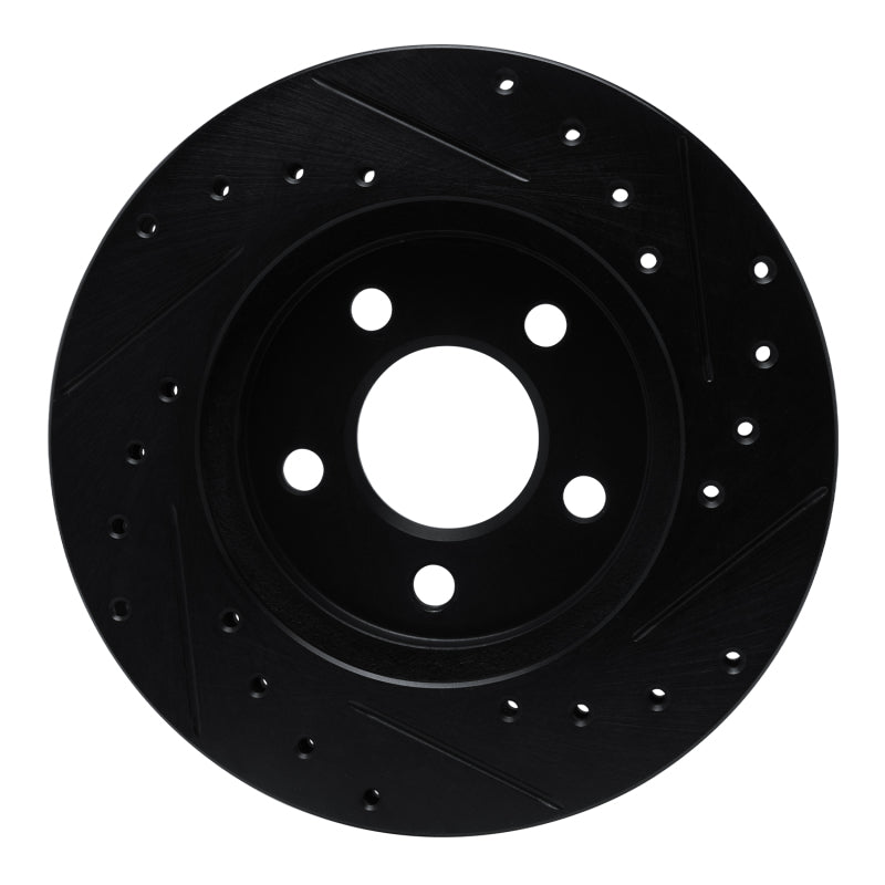 R1 Concepts R1 96-00 Chrysler Town & Country Front Left Drilled & Slotted Black Brake Rotor