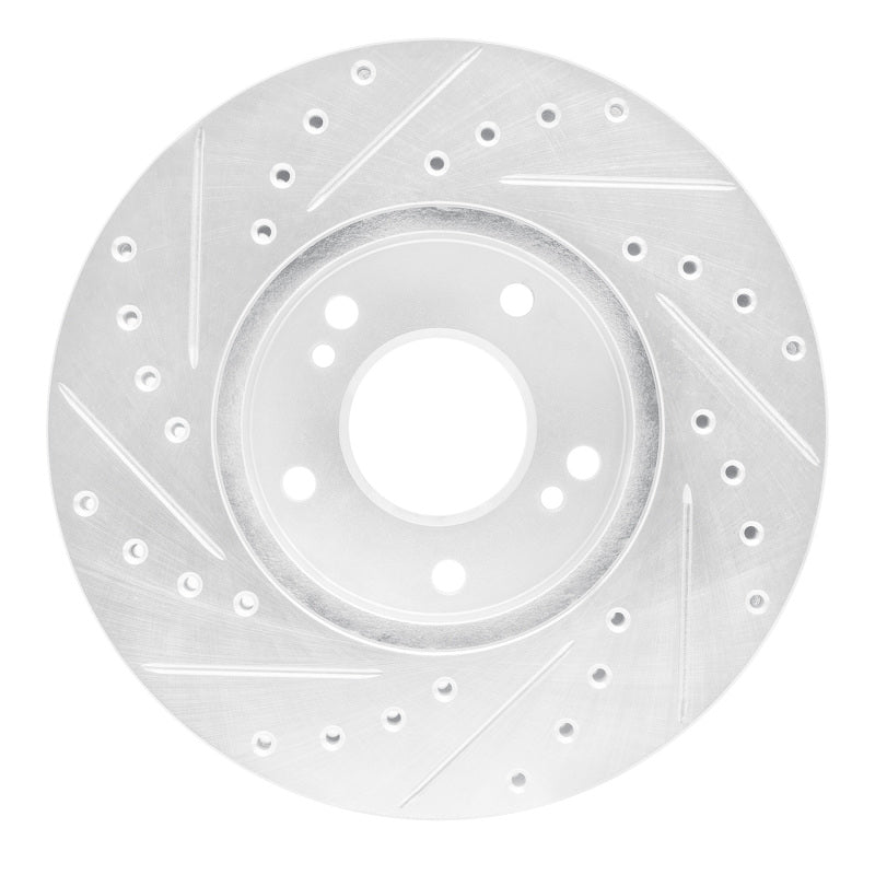 R1 Concepts R1 89-96 Nissan 300ZX Front Right Drilled & Slotted Silver Brake Rotor