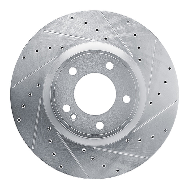 R1 Concepts R1 19-25 Mercedes-Benz G550 Front Right Drilled & Slotted Silver Brake Rotor