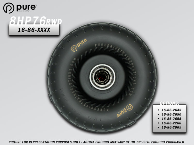 Pure Drivetrain Solutions Pure Drivetrain 8HP76 High Performance Billet Race Torque Converter - 26/45 Stator - RWD