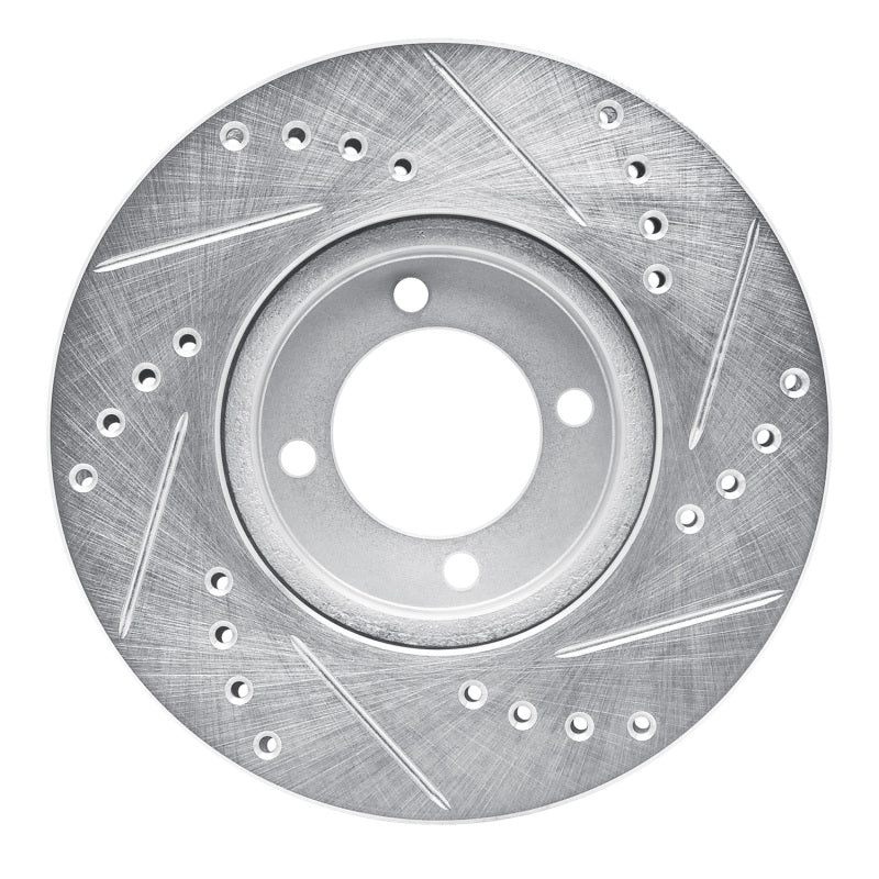 R1 Concepts R1 84-87 Toyota Corolla (US/Canada) Front Left Drilled & Slotted Silver Brake Rotor