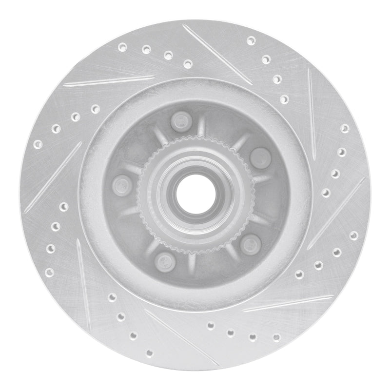 R1 Concepts R1 97-99 Ford F-150 RWD Front Left Drilled & Slotted Silver Brake Rotor