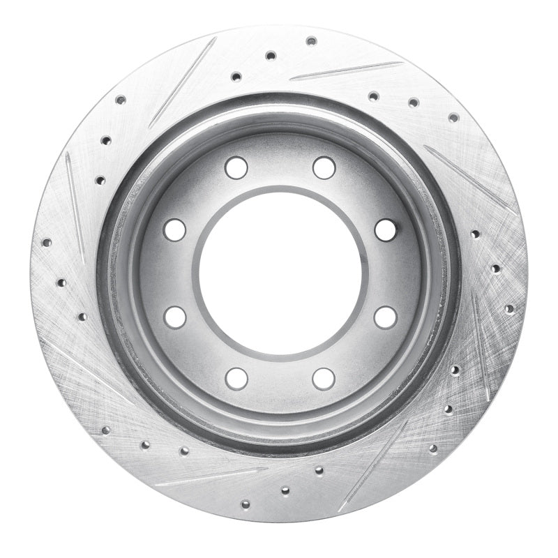 R1 Concepts R1 00-11 Cadillac DTS Rear Right Drilled & Slotted Silver Brake Rotor