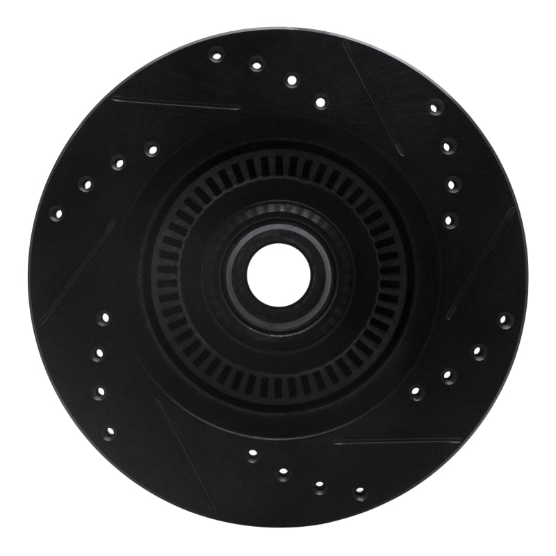 R1 Concepts R1 87-88 Ford Thunderbird Front Left Drilled & Slotted Black Brake Rotor