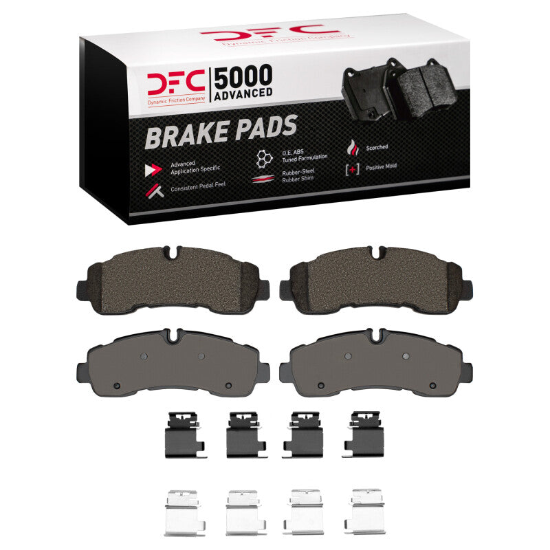 DFC 20-25 Ford Transit-350 HD/DRW Rear 5000 Advanced Semi Metallic Brake Pads and Hardware Kit