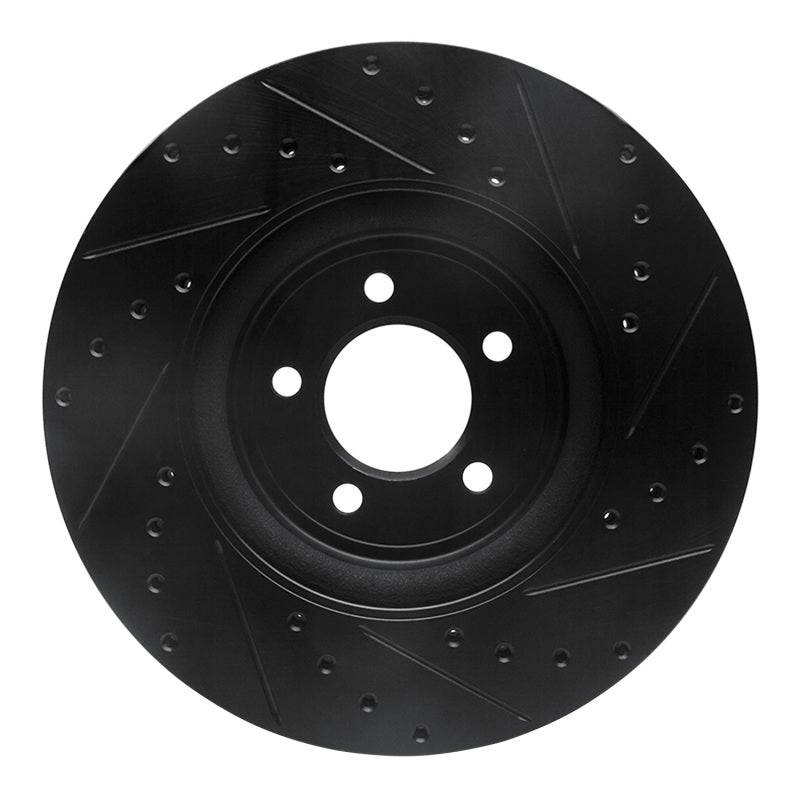 R1 Concepts R1 06-10 Jaguar XK Front Left Drilled & Slotted Black Brake Rotor