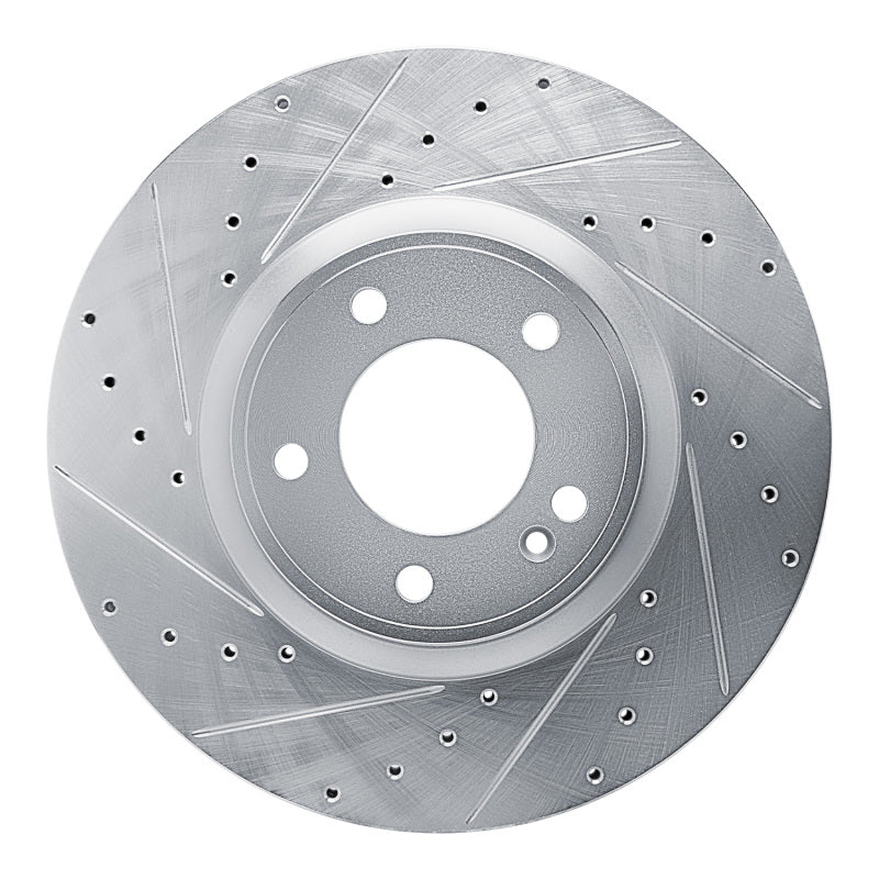 R1 Concepts R1 19-25 Mercedes-Benz G550 Front Left Drilled & Slotted Silver Brake Rotor