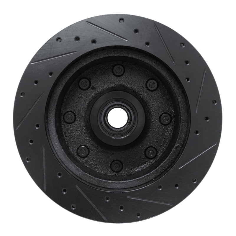 R1 Concepts R1 78-81 Dodge B300 Van (71-74) / B300 (75-80) Front Left Drilled & Slotted Black Brake Rotor