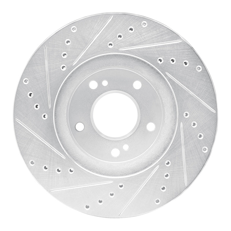 R1 Concepts R1 97-01 Infiniti Q45 Front Right Drilled & Slotted Silver Brake Rotor