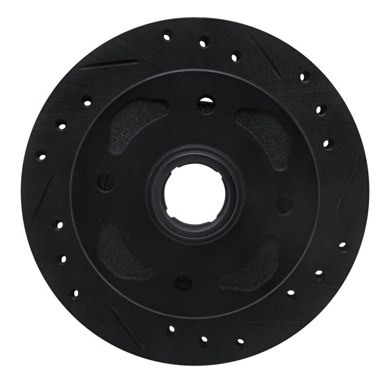 R1 Concepts R1 79-83 Mazda RX-7 Front Right Drilled & Slotted Black Brake Rotor