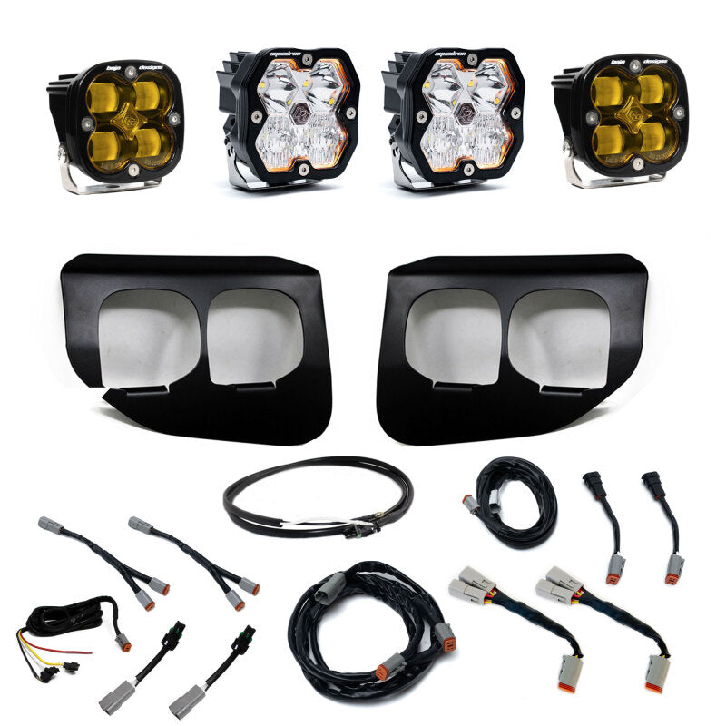 Baja Designs 20-22 Ford SD Squadron 2.0 Fog Pocket Kit SAE/Sport w/Upfitter (Driving/Combo) - Amber