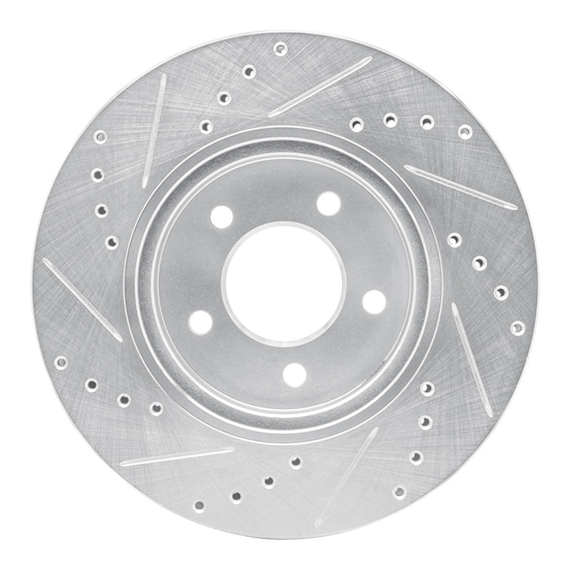 R1 Concepts R1 05-12 Ford Escape Front Right Drilled & Slotted Silver Brake Rotor