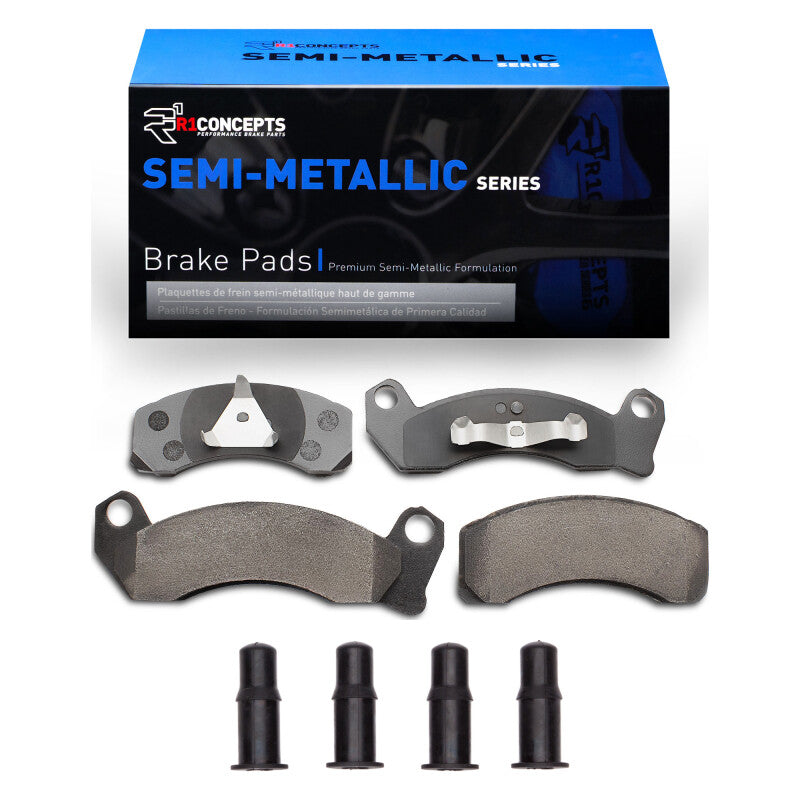 R1 Concepts R1 87-93 Ford Mustang Front Semi Met Pads & Hardware Kit