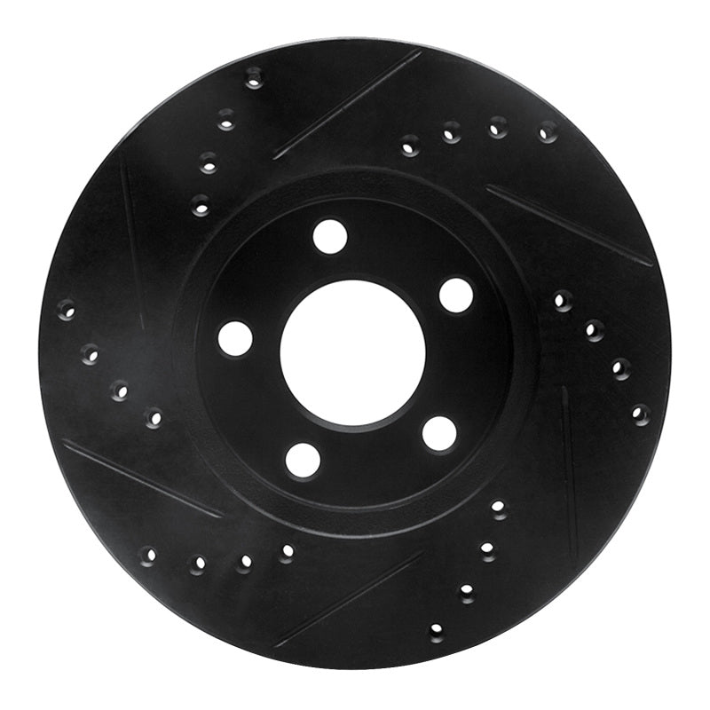 R1 Concepts R1 00-05 Chrysler Neon Front Right Drilled & Slotted Black Brake Rotor
