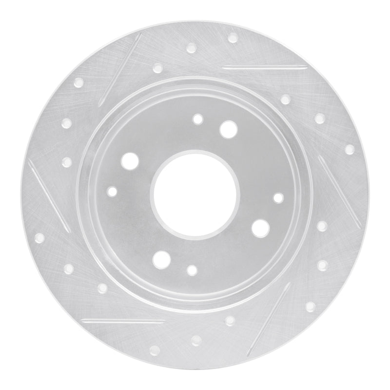 R1 Concepts R1 98-02 Acura CL Rear Right Drilled & Slotted Silver Brake Rotor