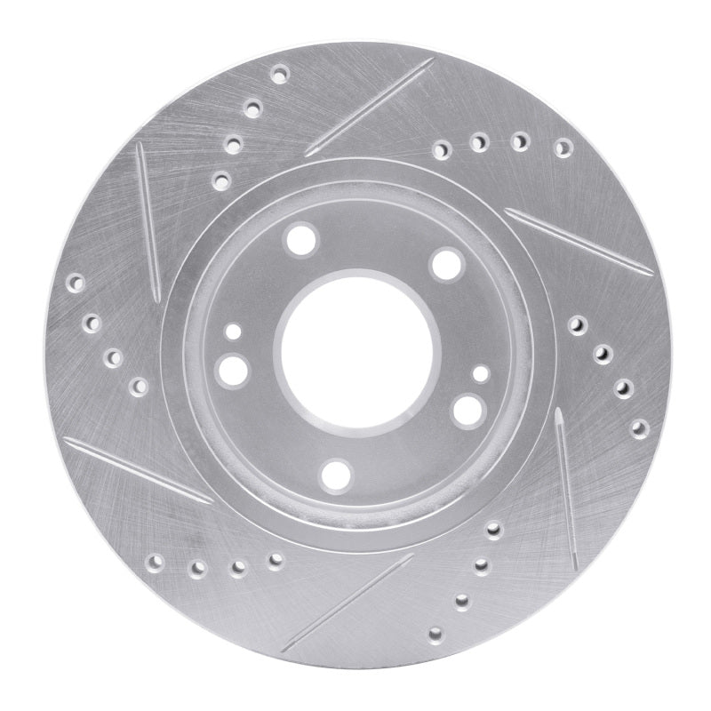 R1 Concepts R1 01-05 Hyundai SANTA FE Front Right Drilled & Slotted Silver Brake Rotor