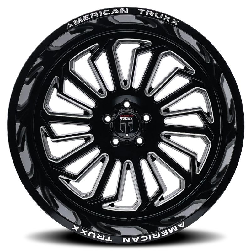American Truxx AT1916 Butcher 24x14 / 6x135 BP / -76mm Offset / 87.1mm Hub Gloss Black Milled Wheel