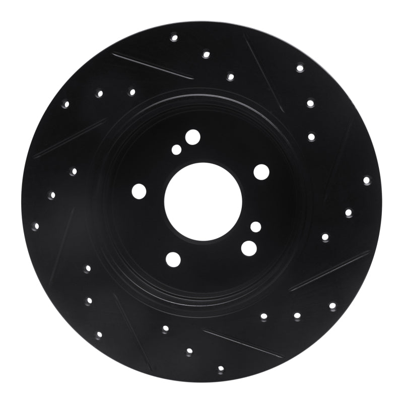 R1 Concepts R1 96-98 Mercedes-Benz SL320 Rear Left Drilled & Slotted Black Brake Rotor