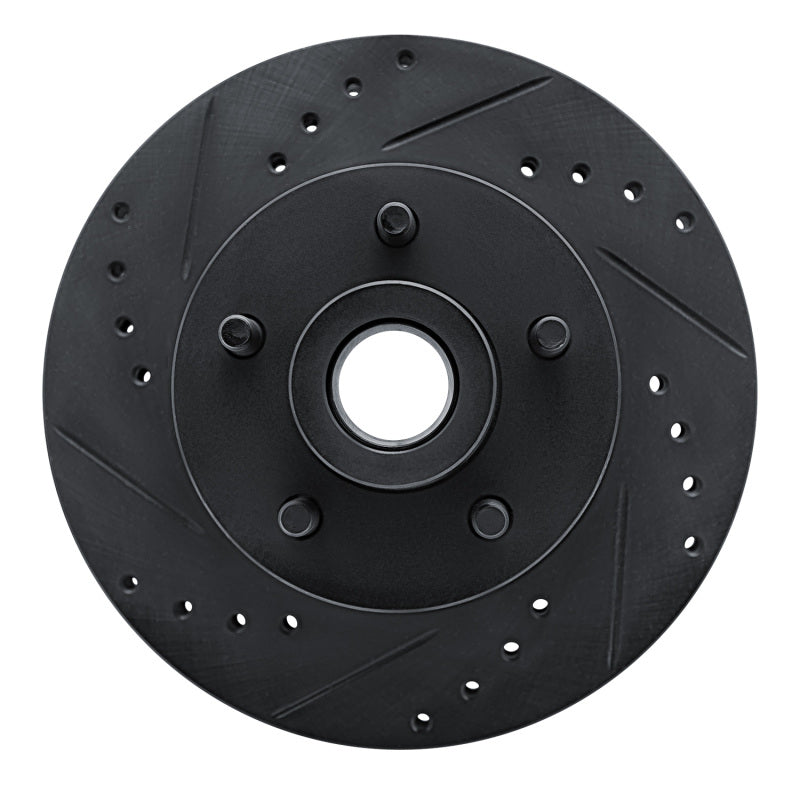 R1 Concepts R1 72-73 Ford Gran Torino Front Left Drilled & Slotted Black Brake Rotor