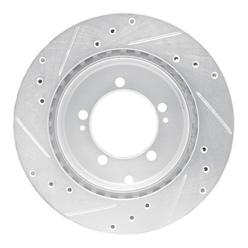 R1 Concepts R1 91-93 Dodge STEALTH Rear Right Drilled & Slotted Silver Brake Rotor