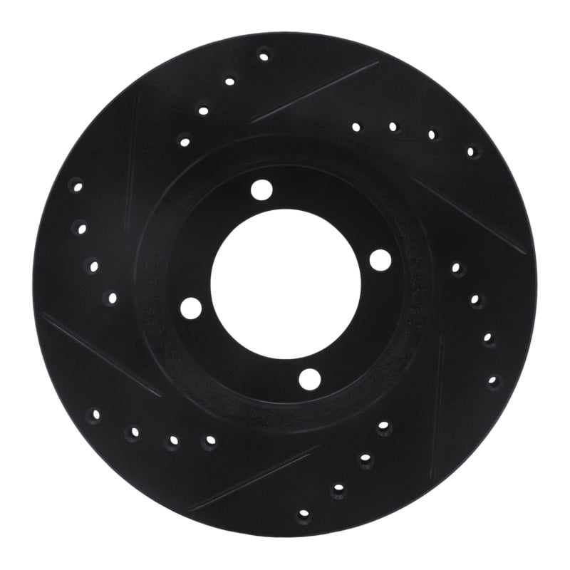 R1 Concepts R1 84-87 Toyota Cressida Front Right Drilled & Slotted Black Brake Rotor