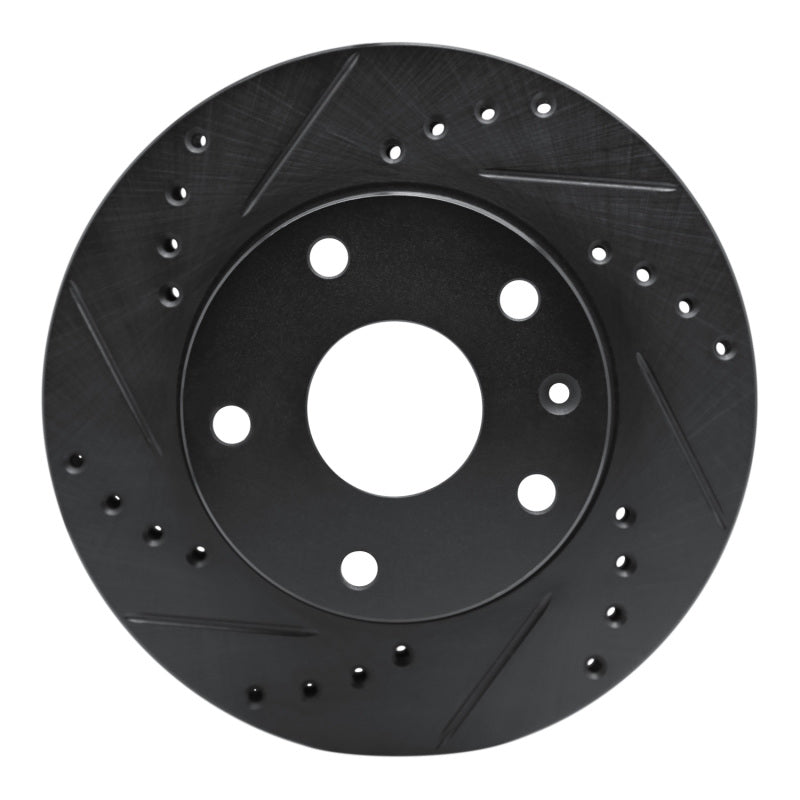 R1 Concepts R1 99-02 Daewoo Leganza Front Left Drilled & Slotted Black Brake Rotor