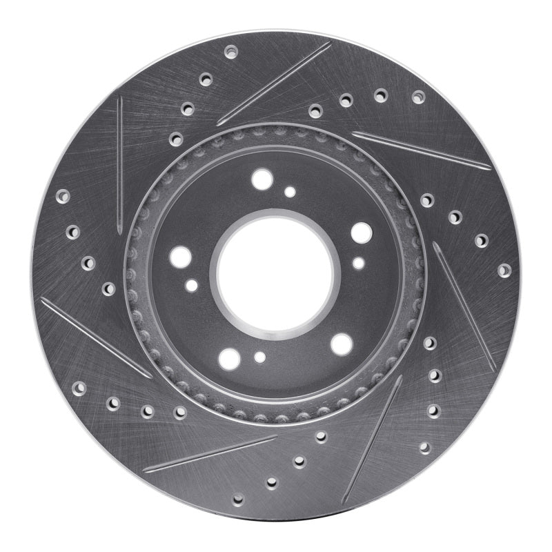 R1 Concepts R1 91-01 Acura Integra Front Right Drilled & Slotted Silver Brake Rotor