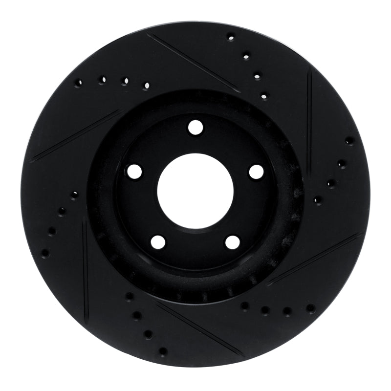 R1 Concepts R1 10-14 Renault SAFRANE (Mexico) Front Left Drilled & Slotted Black Brake Rotor