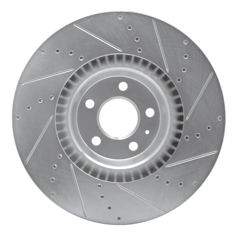 R1 Concepts R1 2012-2018 Audi A6 Quattro Front Left Drilled & Slotted Silver Brake Rotor