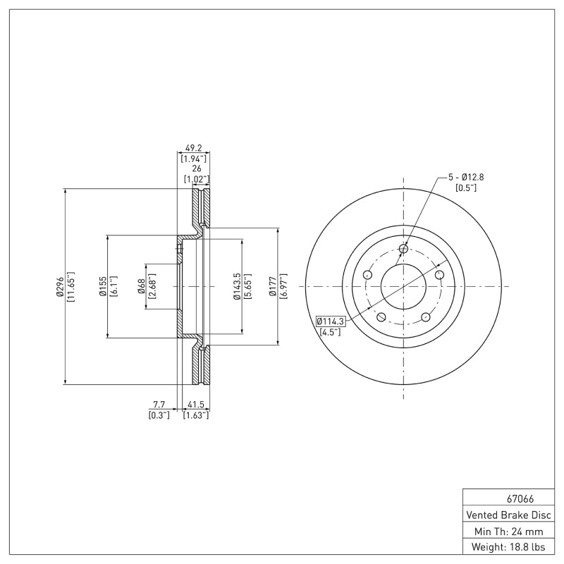 DFC 13-25 Nissan Altima Front GeoSPEC Coated Rotor